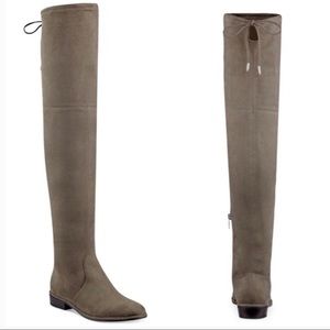 Marc Fisher Suede Taupe Over the Knee Flat Boots